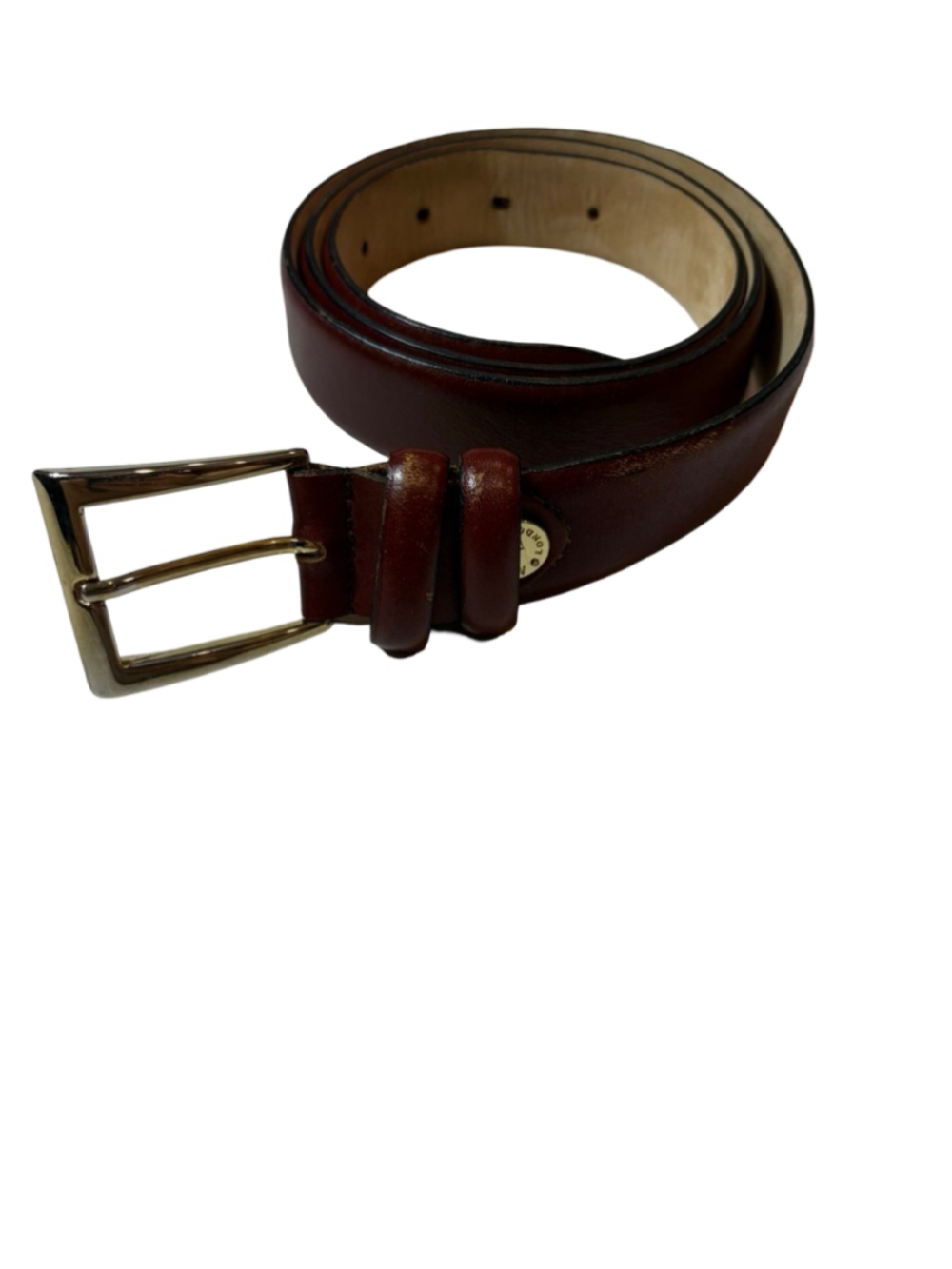 Aspinal of London Burgundy Fine Leather Belt Medium Oxblood Luxury England